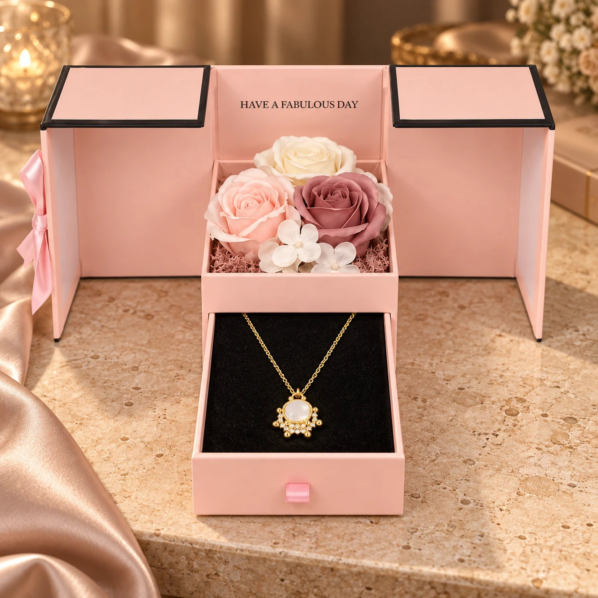 Moonlight Pearl · Gold / Blush Romance · Pink